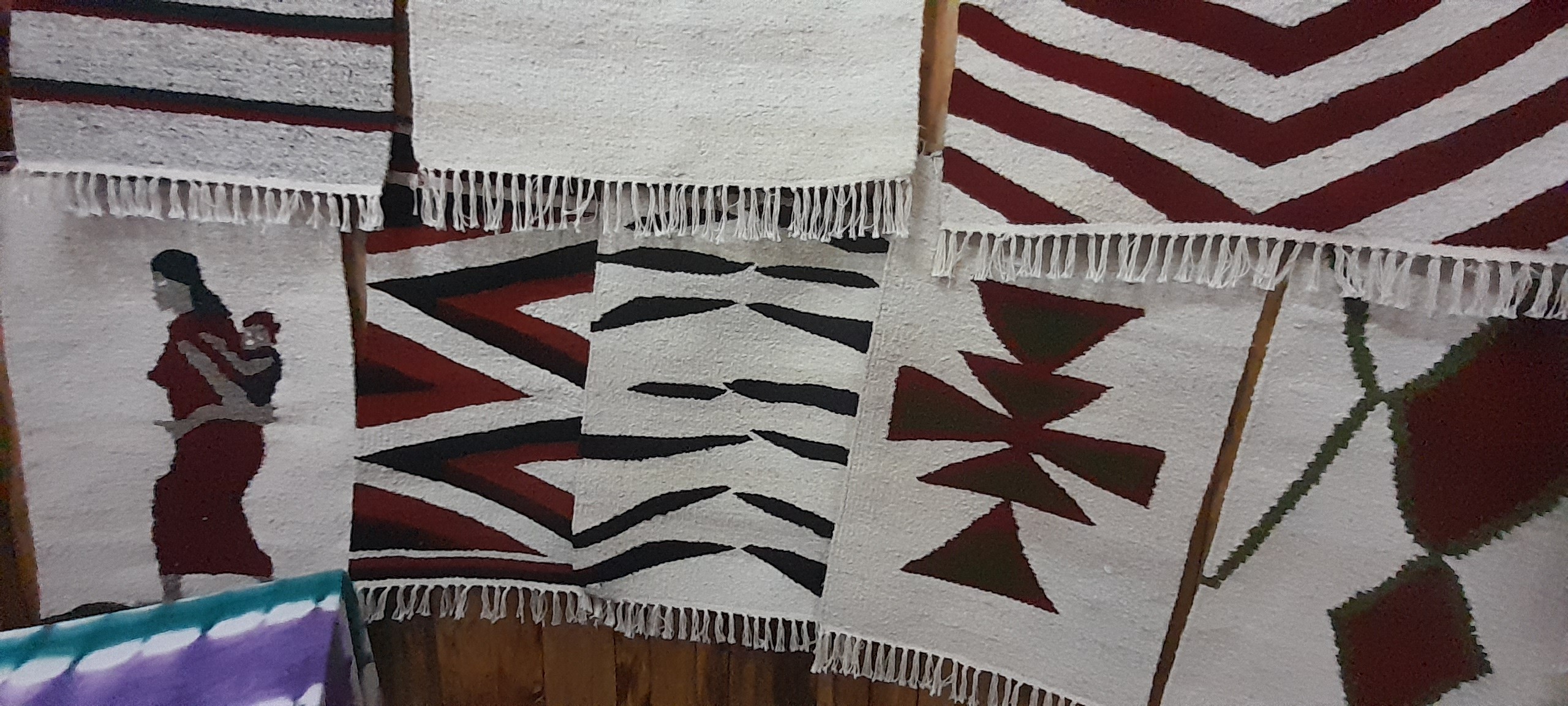 Women artisans displaying woven products